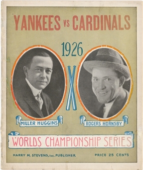 1926 World Series Program - Cardinals vs. Yankees - Yankee Stadium 